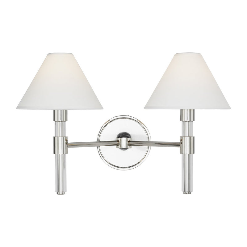 Robert 2-Light Wall Sconce in Polished Nickel