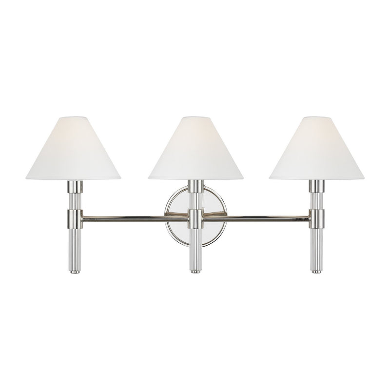 Robert 3-Light Bath Vanity Light in Polished Nickel