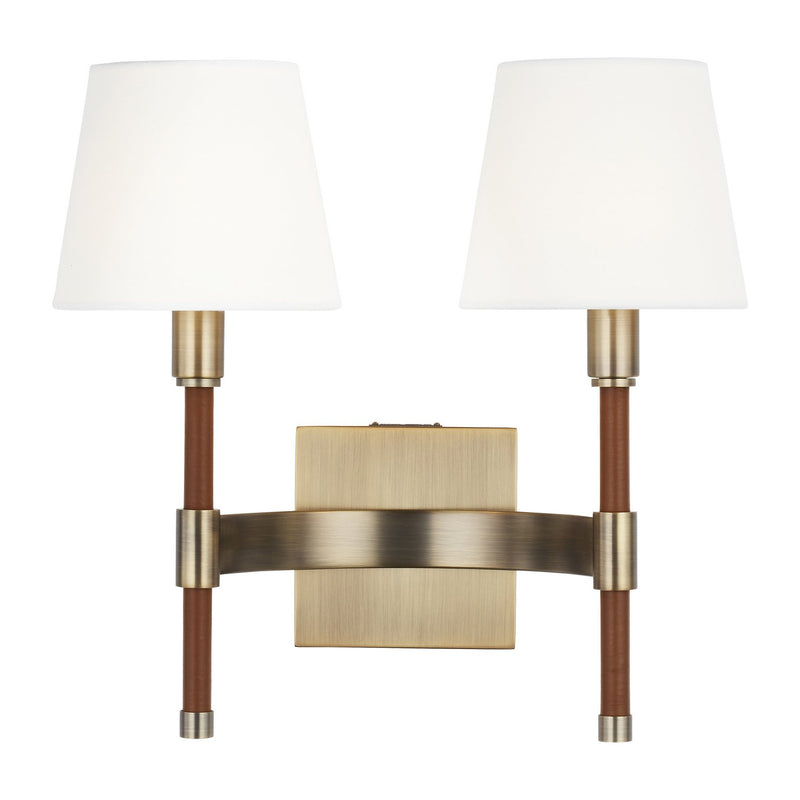 Katie 2-Light Wall Sconce in Time Worn Brass