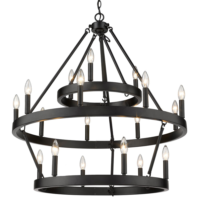 Alastair 18-Light 3-Tier Chandelier in Matte Black