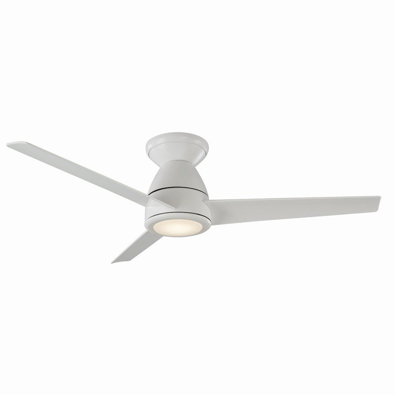 Tip-Top 44" Outdoor Flush Mount Ceiling Fan with Light in Matte White