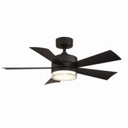 Wynd 42" Outdoor Ceiling Fan with Light in Matte Black