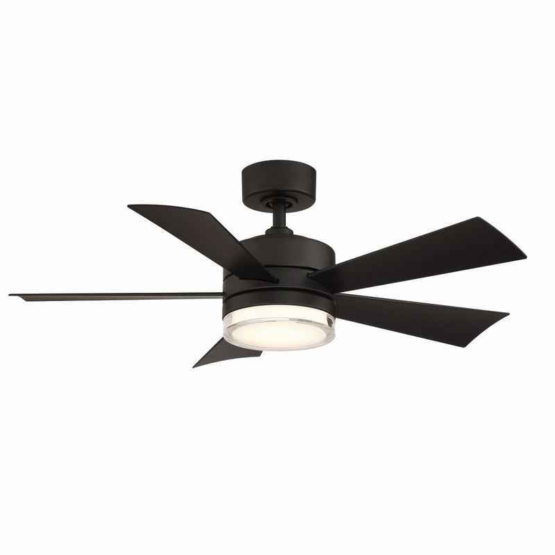 Wynd 52" Outdoor Ceiling Fan with Light in Matte Black
