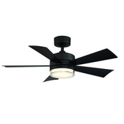 Wynd 52" Outdoor Ceiling Fan with Light in Matte Black