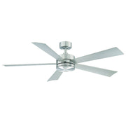 Wynd 60" Outdoor Ceiling Fan with Light in Stainless Steel
