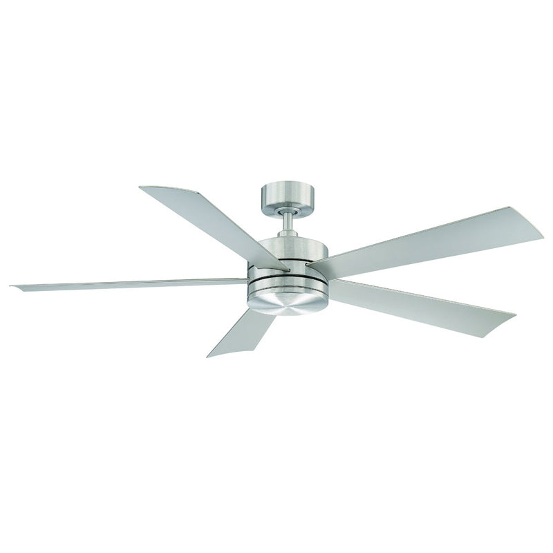 Wynd 60" Outdoor Ceiling Fan with Light in Stainless Steel