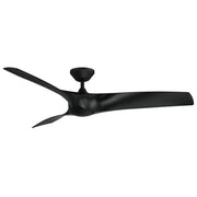 Zephyr 62" Outdoor Ceiling Fan with Light in Matte Black