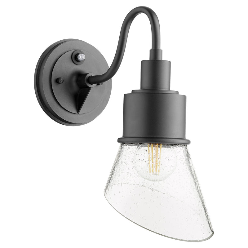 Torrey Modern Farmhouse Wall Mount in Textured Black W/ Clear/Seeded