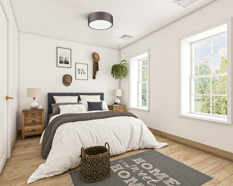 Coronado 1 Light 12.25" Flush Mount in Bronze in a room setting