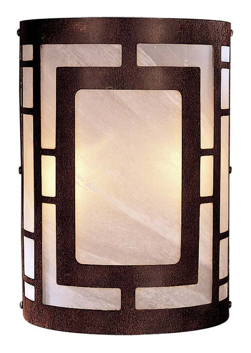 2-Light Wall Sconce in Nutmeg & Ethched Marble Glass - Lamps Expo