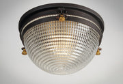 Portside 1 Light Outdoor Flush Mount in Oil Rubbed Bronze / Antique Brass