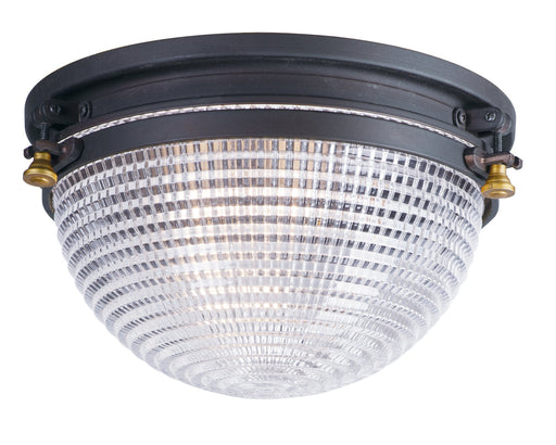 Portside 1 Light Outdoor Flush Mount in Oil Rubbed Bronze / Antique Brass