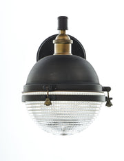 Portside 10" Outdoor Wall Sconce in Oil Rubbed Bronze / Antique Brass