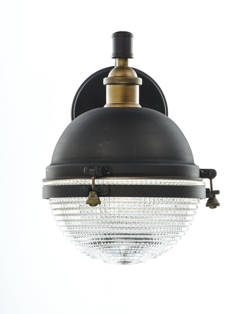Portside 10" Outdoor Wall Sconce in Oil Rubbed Bronze / Antique Brass