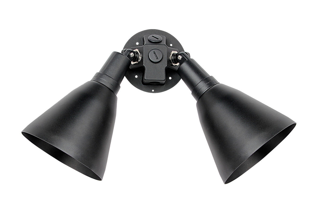 Spots Two Light Outdoor Wall Lantern in Black