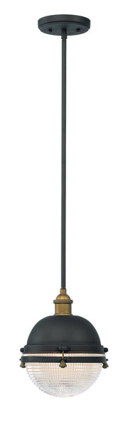 Portside 10" Outdoor Pendant in Oil Rubbed Bronze / Antique Brass