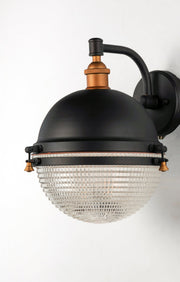 Portside 12" Outdoor Wall Sconce in Oil Rubbed Bronze / Antique Brass