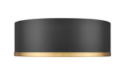 Bradley 1 Light 12.25" Flush Mount in Matte Black + Modern Gold