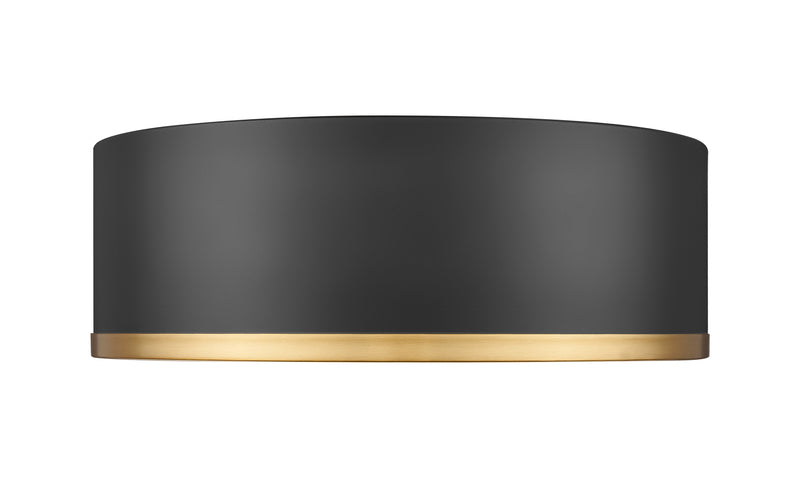 Bradley 1 Light 12.25" Flush Mount in Matte Black + Modern Gold