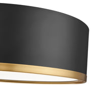 Bradley 1 Light 12.25" Flush Mount in Matte Black + Modern Gold