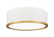 Bradley 1 Light 12.25" Flush Mount in Matte White + Modern Gold