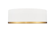 Bradley 1 Light 12.25" Flush Mount in Matte White + Modern Gold