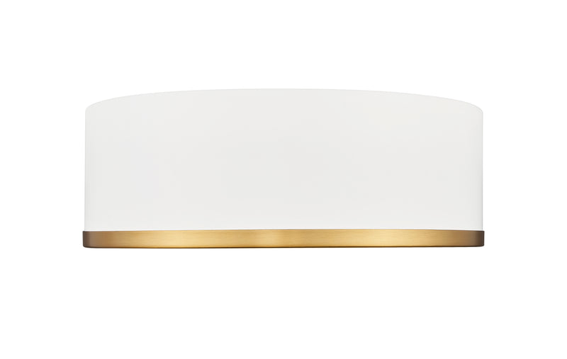 Bradley 1 Light 12.25" Flush Mount in Matte White + Modern Gold