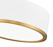 Bradley 1 Light 12.25" Flush Mount in Matte White + Modern Gold