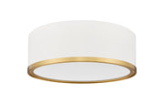 Bradley 1 Light 12.25" Flush Mount in Matte White + Modern Gold
