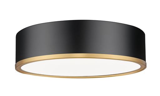 Bradley 1 Light 16" Flush Mount in Matte Black + Modern Gold