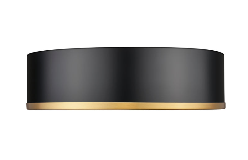 Bradley 1 Light 16" Flush Mount in Matte Black + Modern Gold