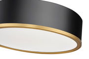 Bradley 1 Light 16" Flush Mount in Matte Black + Modern Gold