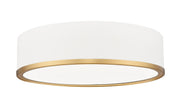 Bradley 1 Light 16" Flush Mount in Matte White + Modern Gold