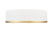Bradley 1 Light 16" Flush Mount in Matte White + Modern Gold