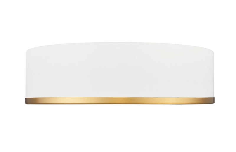 Bradley 1 Light 16" Flush Mount in Matte White + Modern Gold