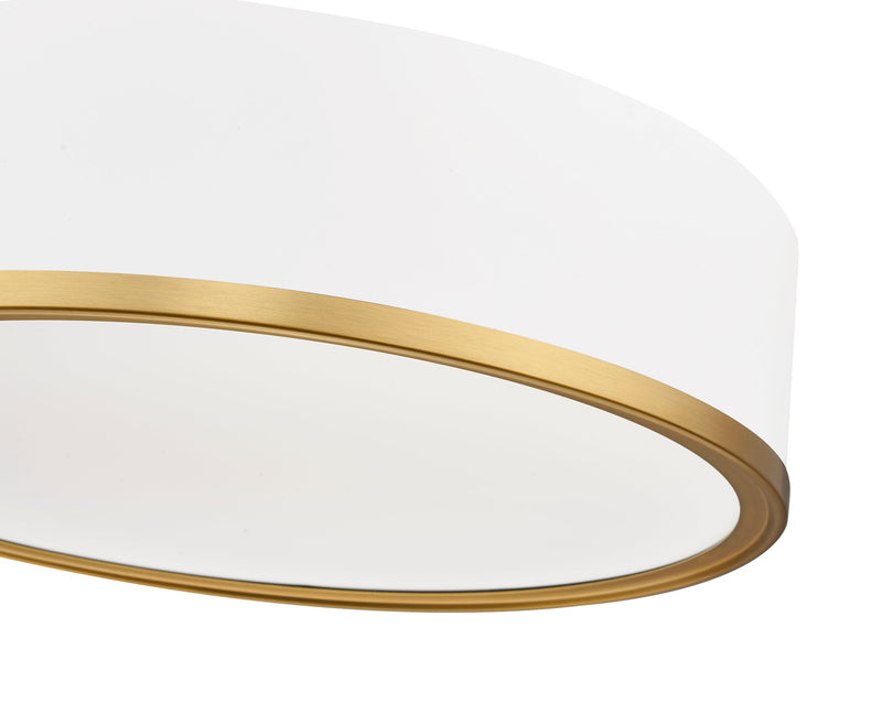 Bradley 1 Light 16" Flush Mount in Matte White + Modern Gold