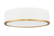 Bradley 1 Light 16" Flush Mount in Matte White + Modern Gold