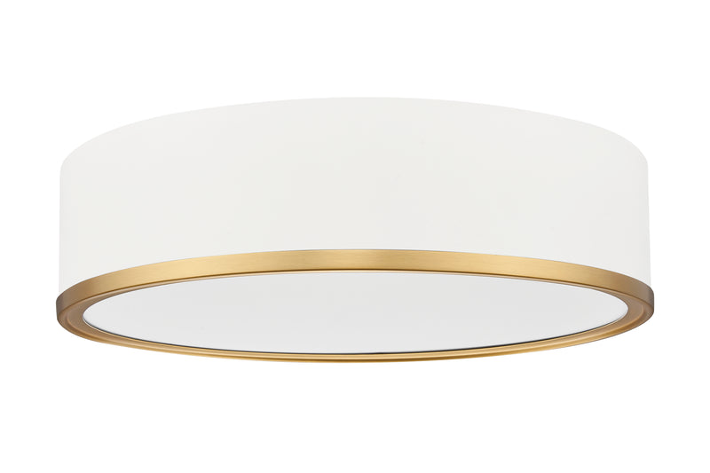Bradley 1 Light 16" Flush Mount in Matte White + Modern Gold