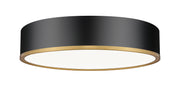 Bradley 1 Light 20.25" Flush Mount in Matte Black + Modern Gold