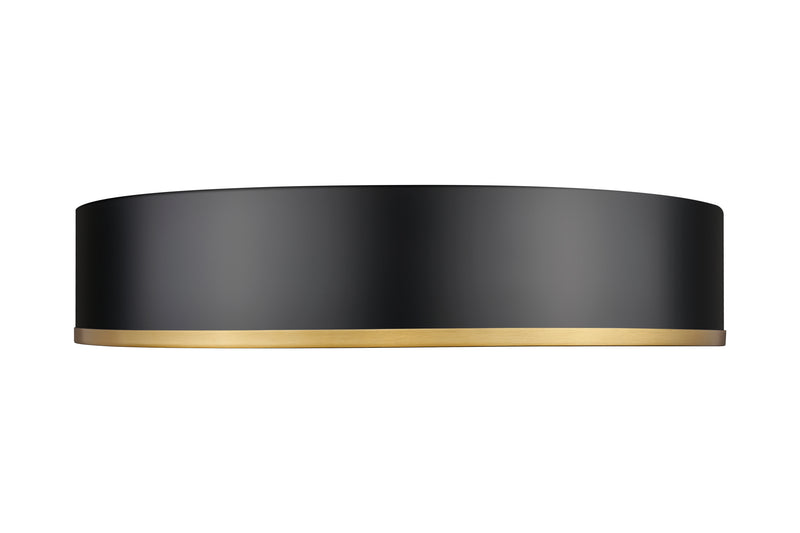 Bradley 1 Light 20.25" Flush Mount in Matte Black + Modern Gold