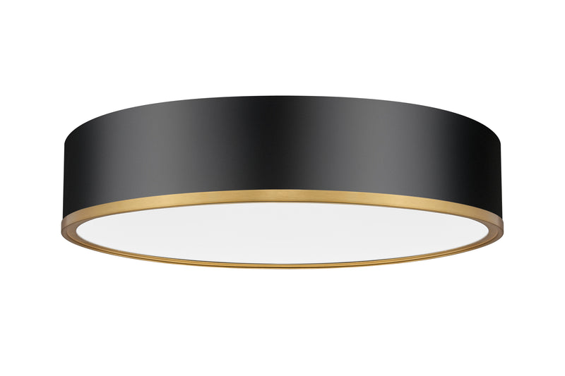 Bradley 1 Light 20.25" Flush Mount in Matte Black + Modern Gold