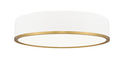Bradley 1 Light 20.25" Flush Mount in Matte White + Modern Gold
