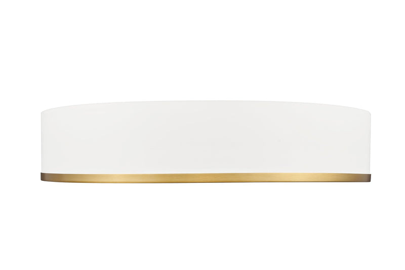 Bradley 1 Light 20.25" Flush Mount in Matte White + Modern Gold