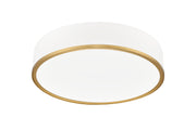 Bradley 1 Light 20.25" Flush Mount in Matte White + Modern Gold