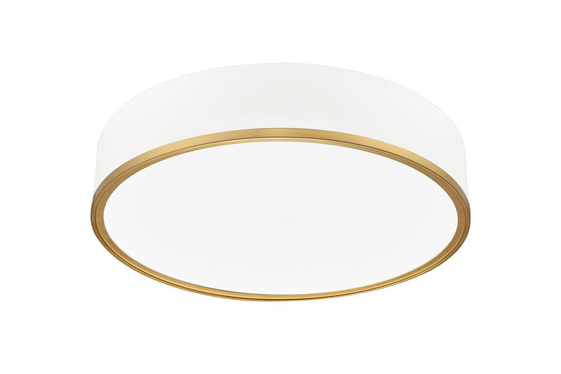 Bradley 1 Light 20.25" Flush Mount in Matte White + Modern Gold