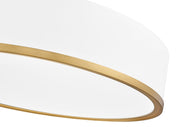 Bradley 1 Light 20.25" Flush Mount in Matte White + Modern Gold