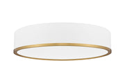Bradley 1 Light 20.25" Flush Mount in Matte White + Modern Gold