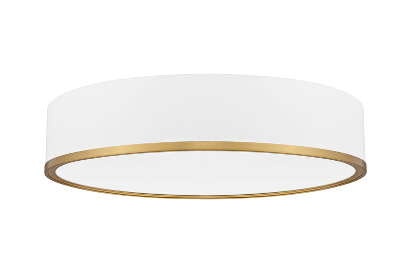 Bradley 1 Light 20.25" Flush Mount in Matte White + Modern Gold