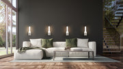 Idris 1 Light 5" Wall Sconce in Brushed Nickel in a room setting