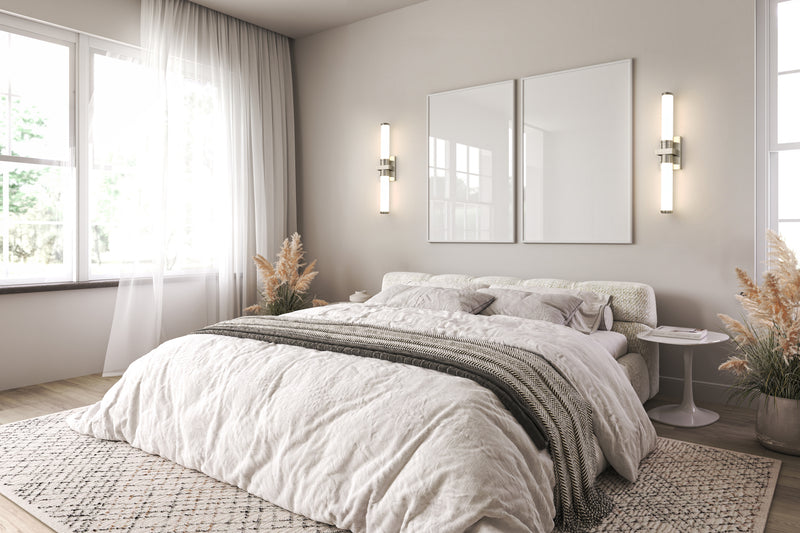 Idris 1 Light 25.5" Vanity in Brushed Nickel in a room setting